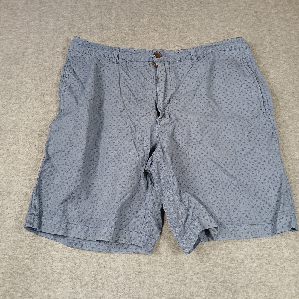 Steel & Jelly Chino Shorts Mens 36 Blue‎ Micro Print Cotton Casual B7405